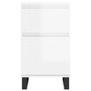 vidaXL Sideboards 2 Stk. Hochglanz-Wei&szlig; 40x35x70 cm Holzwerkstoff