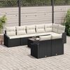 vidaXL Gartensofa-set mit Kissen 9 pcs Braun und Creme Poly-Rattan