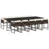 vidaXL 11-tlg. Garten-Essgruppe mit Kissen Braun Poly Rattan