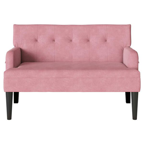 vidaXL Chesterfield Bank Rosa 112 x 65,5 x 75 cm Samt