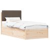 vidaXL Bettgestell mit gepolstertem Kopfteil Taupe 90 x 190 cm