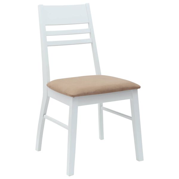 vidaXL Esszimmerst&uuml;hle 2 pcs Wei&szlig; 43 x 54 x 89 cm Massives Gummiholz