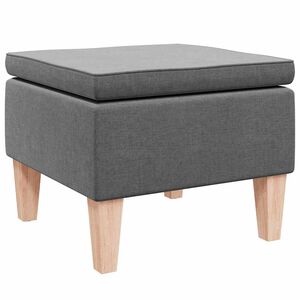 vidaXL Hocker mit Holzbeinen Dunkelgrau Stoff