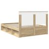 vidaXL Bettrahmen Sonoma-Eiche 135 x 190 cm Massives Kiefernholz