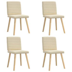 vidaXL Esszimmerst&uuml;hle 4 Stk. Creme Stoff