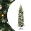 vidaXL K&uuml;nstlicher schlanker Weihnachtsbaum Gr&uuml;n und Wei&szlig; 120 cm