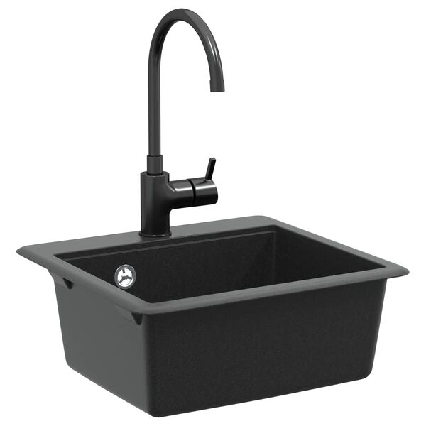 vidaXL Waschbecken Schwarz 470 x 440 mm Granit