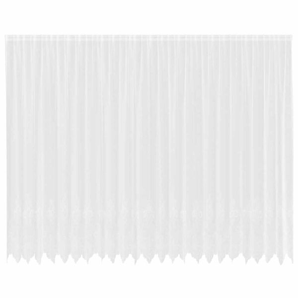 vidaXL Spitzenvorhang mit Vorh&auml;ngen Floral Wei&szlig; 280 x 600 cm Polyester