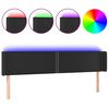 vidaXL LED Kopfteil Schwarz 183x16x78/88 cm Kunstleder