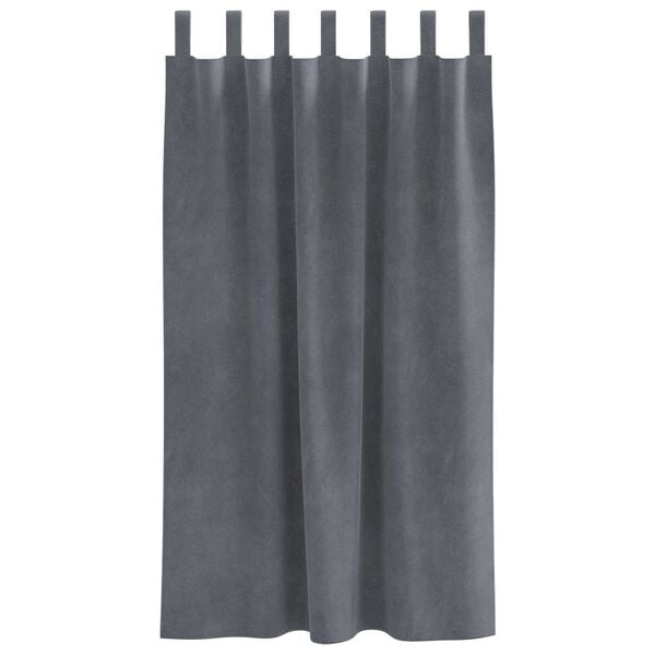vidaXL Verdunkelungsvorh&auml;nge 2 pcs Hellgrau 140 x 175 cm Samt