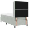 vidaXL Boxspringbett mit Matratze mit LED Hellgrau 80 x 200 cm Samt