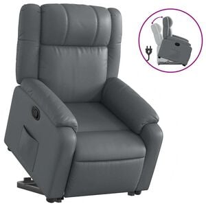 vidaXL Relaxsessel mit Aufstehhilfe Grau Kunstleder