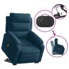 vidaXL Massagesessel mit Aufstehhilfe Elektrisch Blau Samt