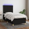 vidaXL Boxspringbett mit Matratze & LED Schwarz 80x200 cm Stoff