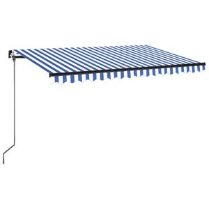 vidaXL Markise Manuell Einziehbar 400x350 cm Blau und Wei&szlig;