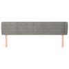 vidaXL Kopfteil mit Ohren Hellgrau 163x23x78/88 cm Samt