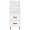 vidaXL Highboard Hochglanz-Wei&szlig; 34,5x34x180 cm Holzwerkstoff