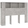 vidaXL Kopfteil mit Ablagen Betongrau 140x18,5x104,5 cm