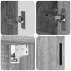 vidaXL Badezimmerm&ouml;bel-Set 4 pcs Graues Sonoma Sperrholz und Metall