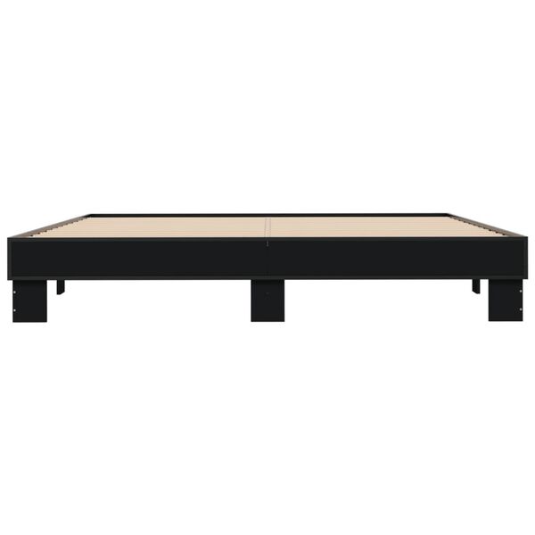 vidaXL Bettgestell Schwarz 180x200 cm Holzwerkstoff und Metall