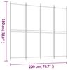 vidaXL 4-tlg. Paravent Braun 200x180 cm Stoff