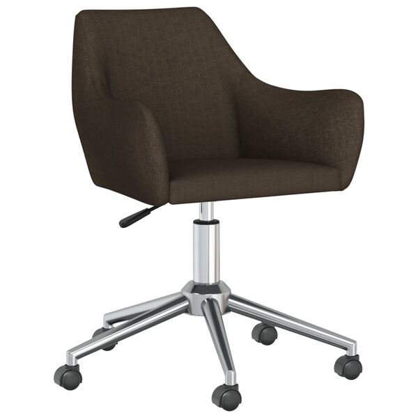 vidaXL Esszimmerst&uuml;hle 6 Stk. Drehbar Dunkelbraun Stoff