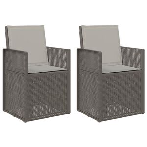 vidaXL Garten Esszimmerst&uuml;hle 2 pcs Hellgrau PP