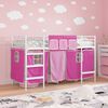 vidaXL Kinder Loft Bettgestell mit Vorh&auml;ngen Wei&szlig; und Rosa