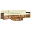 vidaXL Outdoor-Sofagarnitur 5 stk. Natur und Creme