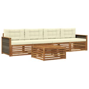 vidaXL Outdoor-Sofagarnitur 5 stk. Natur und Creme
