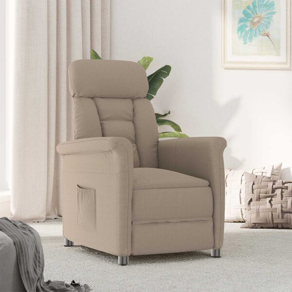 vidaXL Recliner Sessel Taupe Taupe 70.5 x 96.5 x 95 cm Polyester