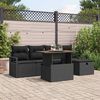 vidaXL Gartensofa-set mit Kissen 6 pcs Schwarz Poly-Rattan
