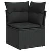vidaXL Gartensofa-set mit Speicher 7 pcs Schwarz Poly-Rattan