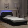 vidaXL Bettgestell mit LED ohne Matratze "Hvar" Schwarz 100x203 cm