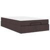 vidaXL Bettgestell mit Matratze 2 Stk. Hellbraun Stoff