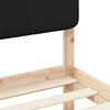vidaXL Bettgestell mit gepolstertem Kopfteil Schwarz 90 x 200 cm