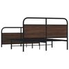 vidaXL Metallbett ohne Matratze Braun Eichen-Optik 160x200 cm