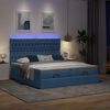 vidaXL Ottoman-Bett mit Matratzen & LEDs Blau 180x200 cm Stoff