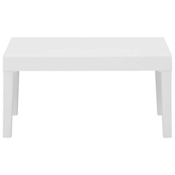 vidaXL 4-tlg. Garten-Lounge-Set mit Auflagen Kunststoff Wei&szlig;