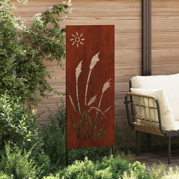 vidaXL Garten Sichtschutz-Leinwand Rostig 50 x 140 cm Wetterfeststahl