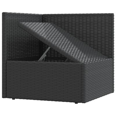 vidaXL 8-tlg. Garten-Lounge-Set mit Kissen Schwarz Poly Rattan