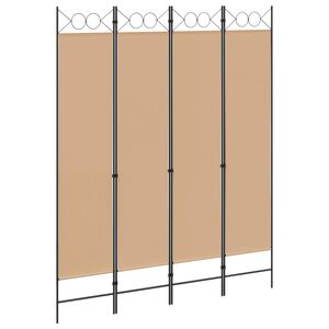 vidaXL 4-teiliger Raumteiler Beige 160 x 200 cm Stoff