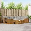 vidaXL Outdoor-Sofagarnitur mit Kissen 7 pcs Nat&uuml;rlich und Hellgrau