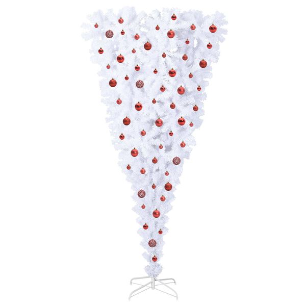 vidaXL K&uuml;nstlicher Weihnachtsbaum Wei&szlig; 210 cm PVC und Stahl