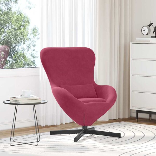 vidaXL Eiersessel Weinrot 63 x 73 x 90 cm Samt