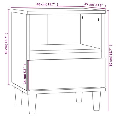 vidaXL Nachttisch Grau Sonoma 40x35x50 cm