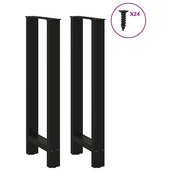 vidaXL Bartischbeine Schwarz 2 Stk. 50x(100-101) cm Stahl