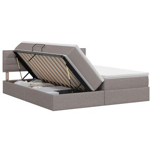 vidaXL Aufbewahrungsbett mit Matratze Taupe 160 x 200 cm Samt