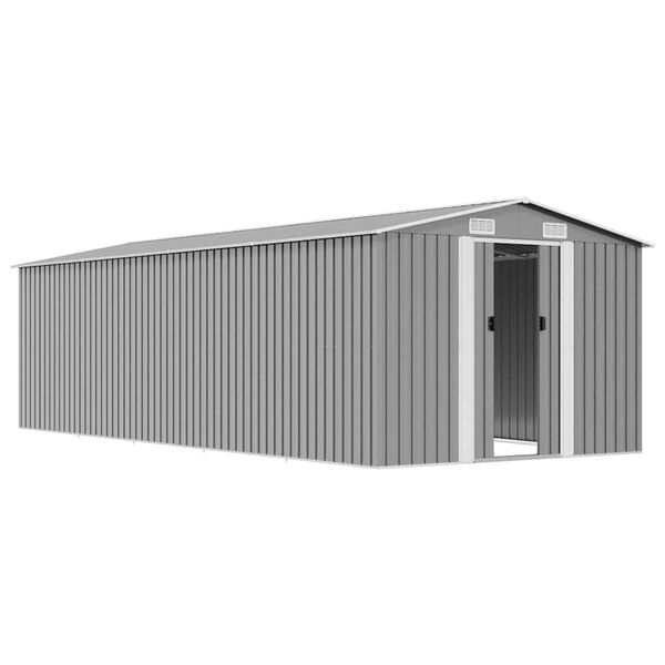 vidaXL Ger&auml;tehaus 257x580x181 cm Metall Grau
