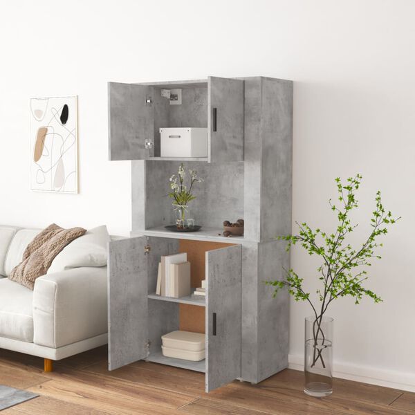 vidaXL Highboard Betongrau Holzwerkstoff